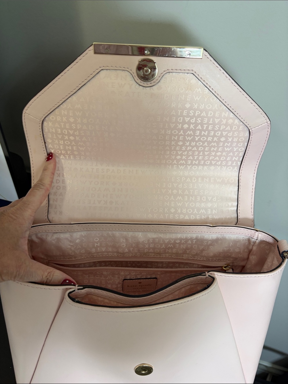 Kate Spade Cow Leather Camden Way Palermo satchel soft pink gold tone hardware - Picture 9 of 15